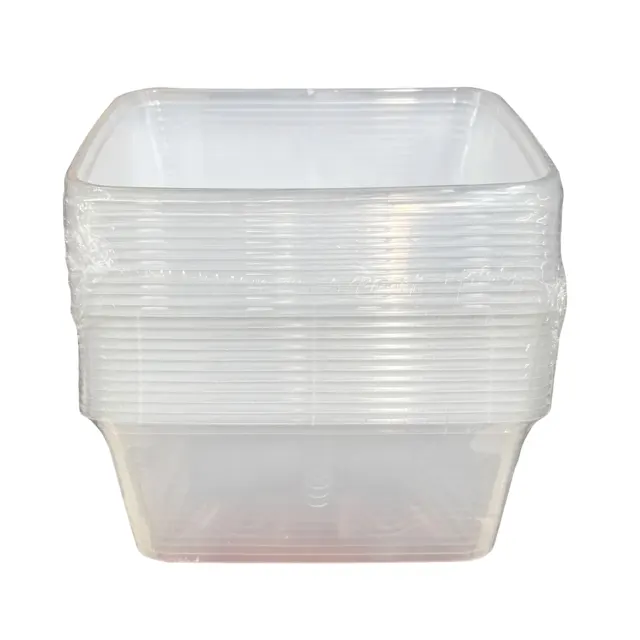 Food Container Polypropylene Clear Rectangular 10pcs/pack