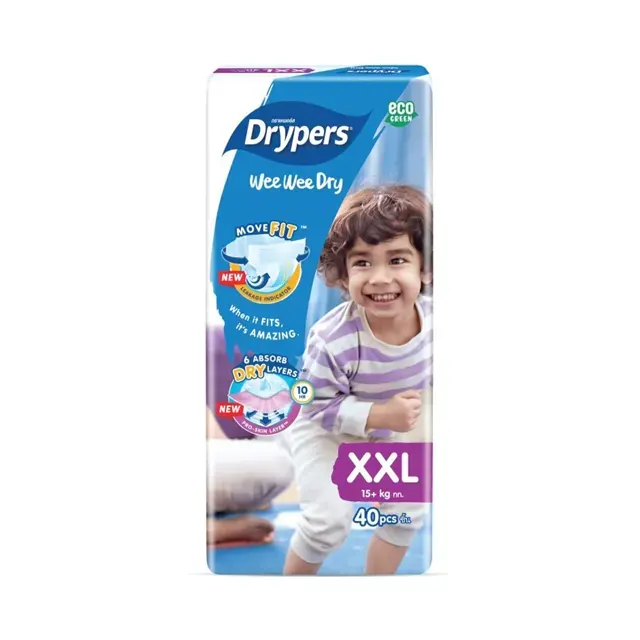 Drypers Wee Wee Baby Diapers Xxl Size 40pcs/pack
