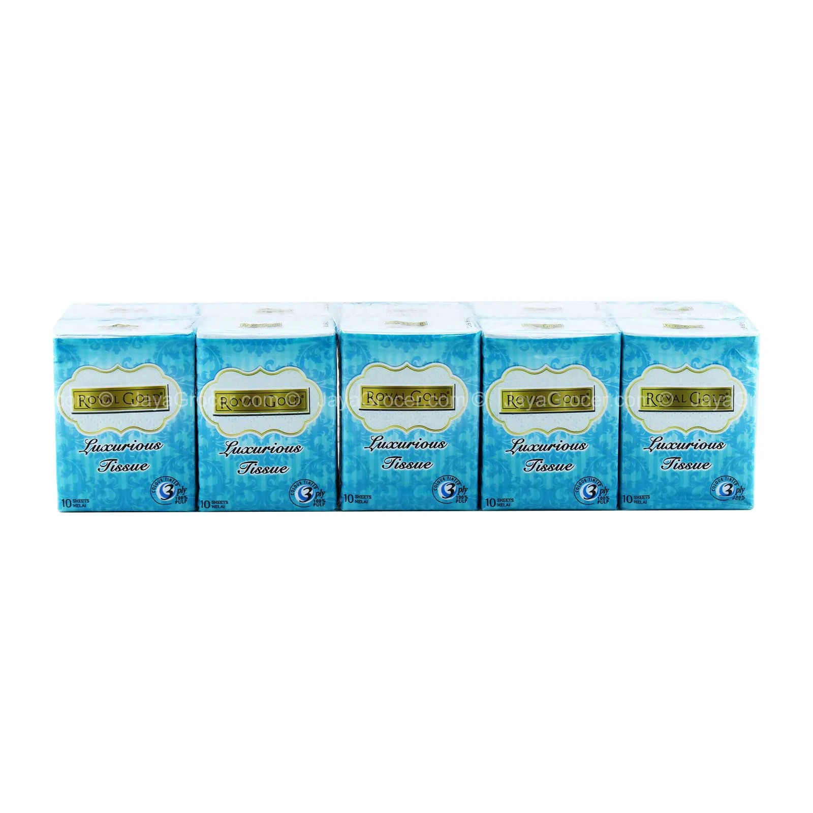 Royal Gold 3ply Interleaf Hanky Pack 8pcs x 10