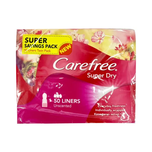 Carefree Super Dry Unscented Pantiliner 20liners