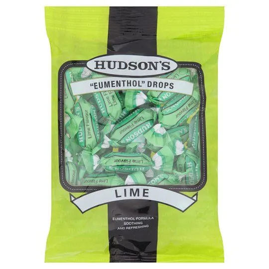 HudsonÃƒÂ¢Ã¢â€šÂ¬Ã¢â€žÂ¢s Lime Eumenthol Drops 100g