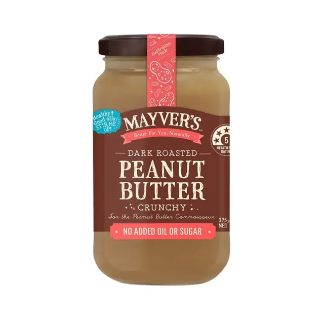 Mayver's Dark Roasted Peanut Butter Crunchy 375g