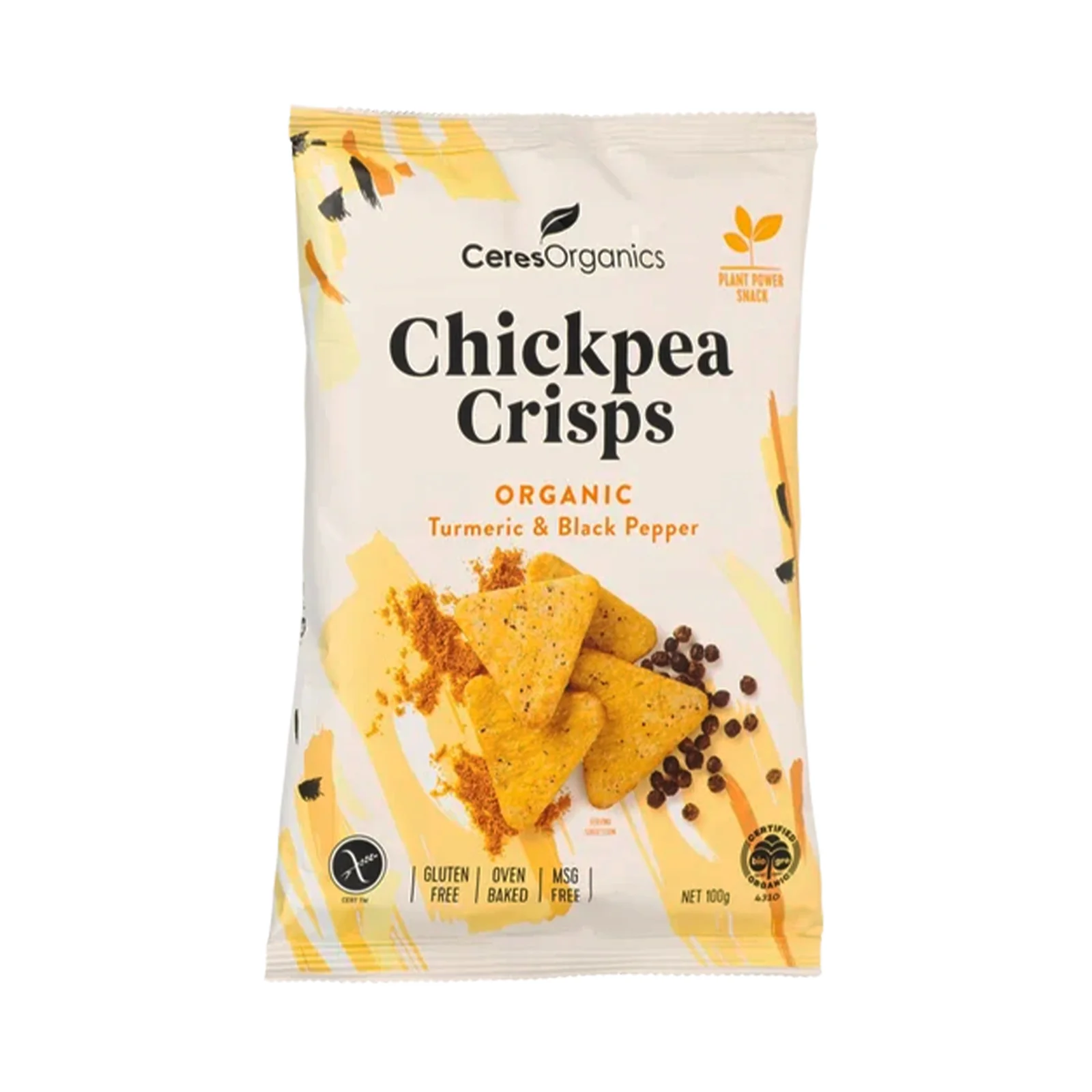Ceres Organic Chickpea Crackers Turmeric and Black Pepper 100g