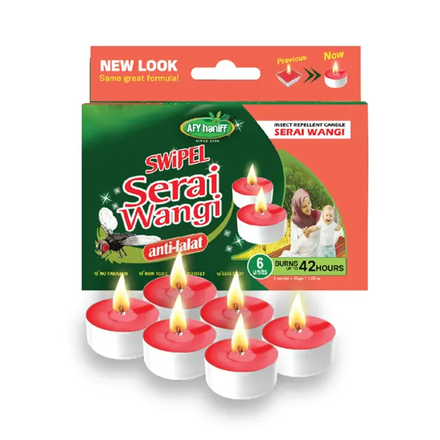 Swipel Lilin Serai Wangi (Pandan) 6pcs/pack