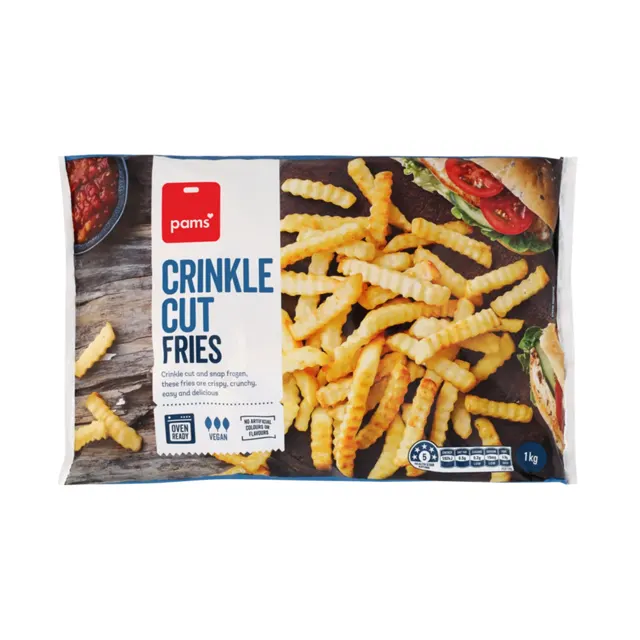 Pams Frozen Fries Oven Straight Cut 1kg