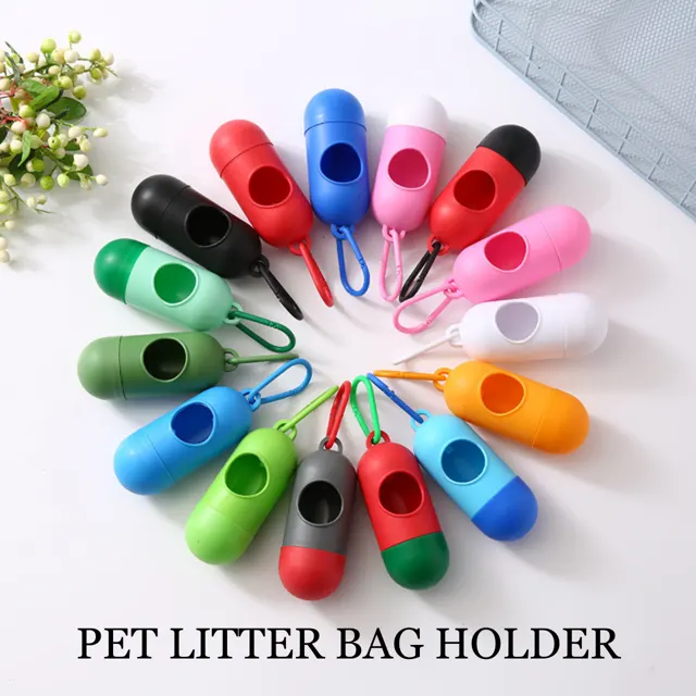 Pet Garbage Bag Roll Holder Rubbish Bag Holder Dog Cat Poop Plastic Bag Dispenser Beg S…