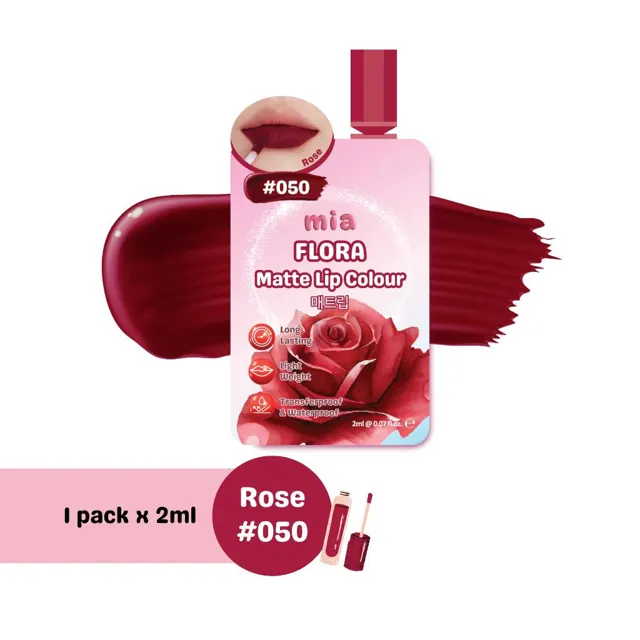 Mia Rose Flora Matte Lip Colour | Lip Tint | Waterproof Transfer proof [Sachet] 2ml x 1…