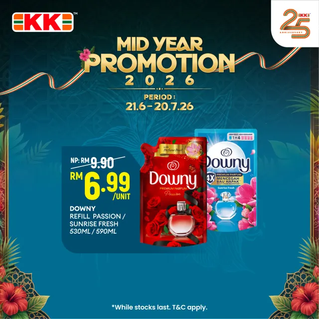 Downy Refill Passion/Sunrise Fresh 530ml/590ml