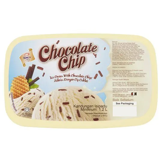 King's Chocolate Chip Ice Cream Tub 1.2L