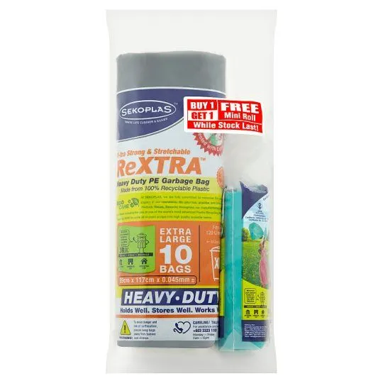 Sekoplas Heavy Duty G/bags On Roll Xl 10S