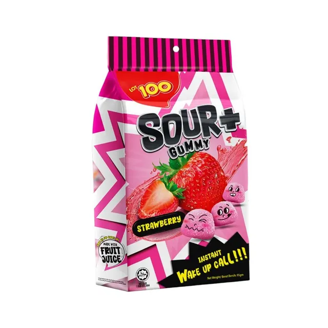 Lot 100 Sour Plus Strawberry 95g