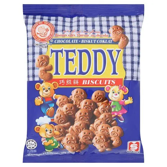 Hs Ping Pong Choc Teddy Biscuits 120g