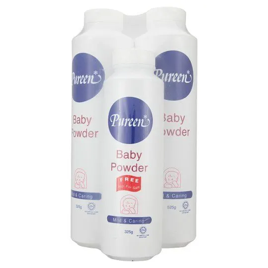 Pureen Baby Powder Twin Pack, 2×525g + Free 325g