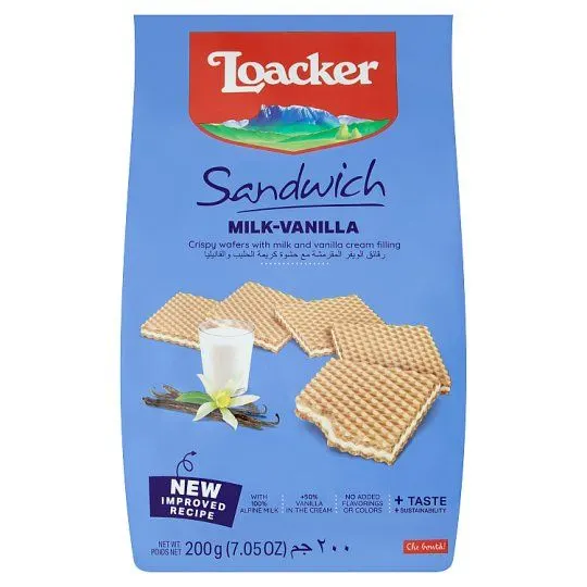 Loacker Quadratini Milk/vanille 200g