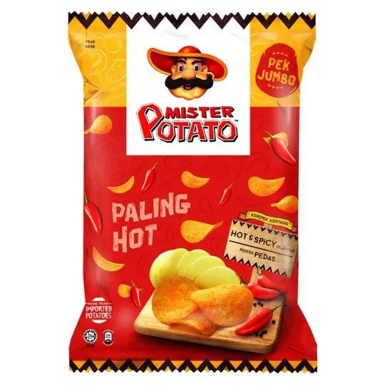 Mister Potato Chips Hot+spicy 140g(pkt)