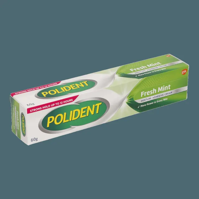 Polident Denture Adhesive Cream Mint 60g