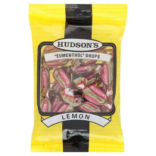 Hudsons Eumenthol Drops Lemon 100g