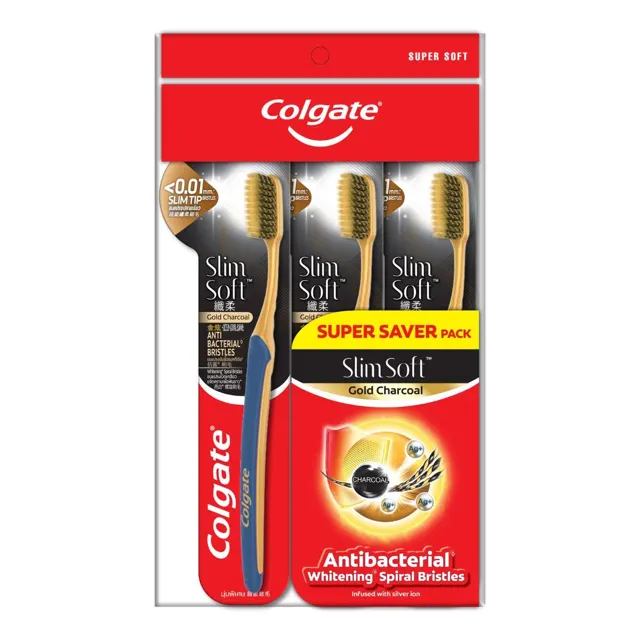 Colgate T/brush Slim Soft Gold Char 3S