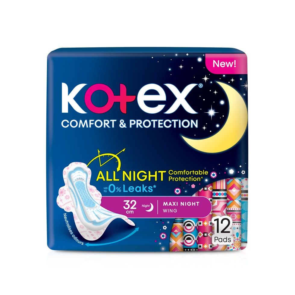 Kotex Cmfrt+prtcn Maxi Night Wg 32cm 12s