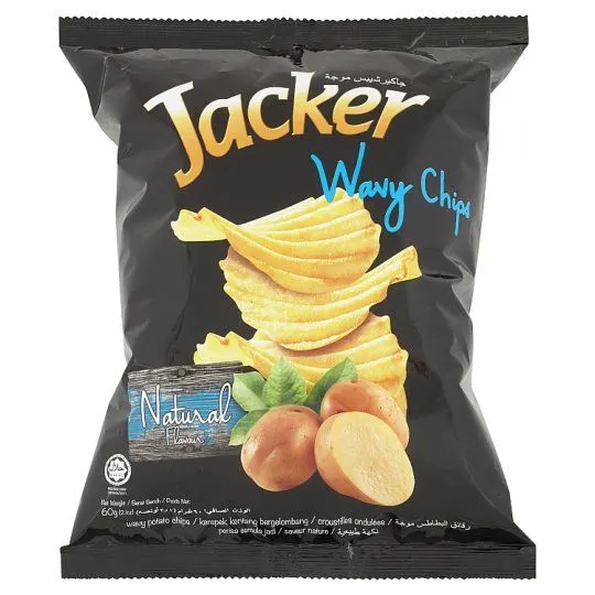 Jacker Wavy Chips 60g Natural
