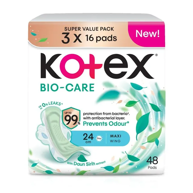 Kotex Bio-Care D/srh Mx Pd Wg 24cm 16×3
