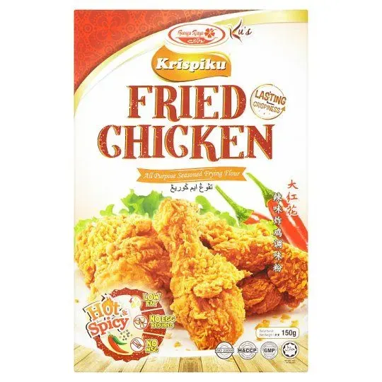 Bunga Raya Krispiku Fried Chicken All Purpose Seasoned Frying Flour Hot & Spicy 150g