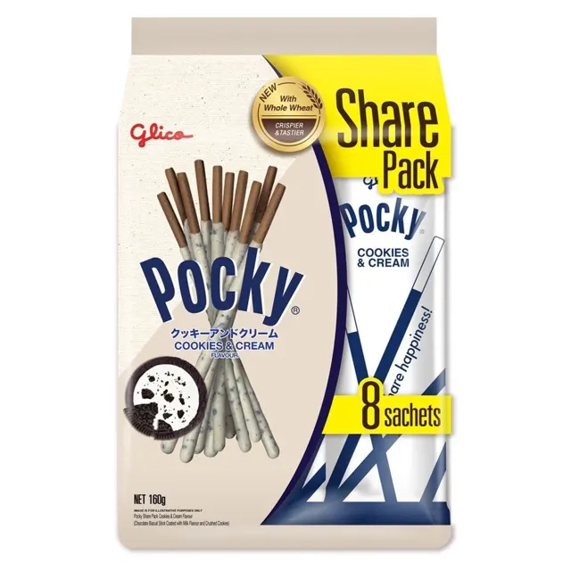 Pocky Family Pack Cookies N Cream 160g