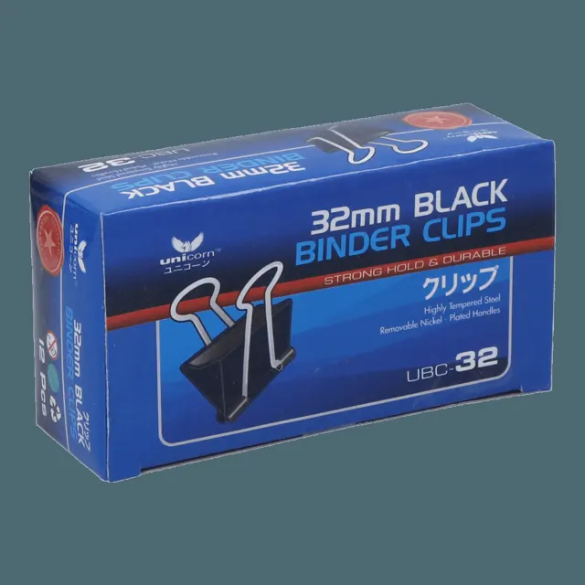 Unicorn Black Binder Clip Ubc-32mm 12S