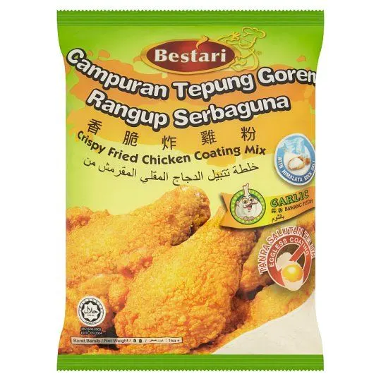 Bestari Crispy Fried Chicken Coating Mix Campuran Tepung Goreng Rangup Serbaguna 1kg