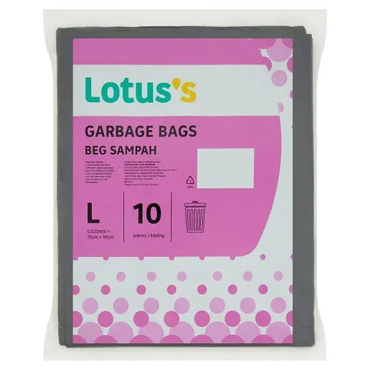 Lotuss Black Hdpe Garbage Bag Large 10S