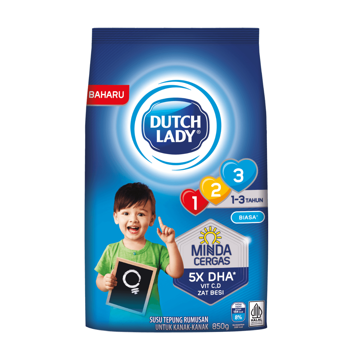 Dutch Lady 123 Plain 850g