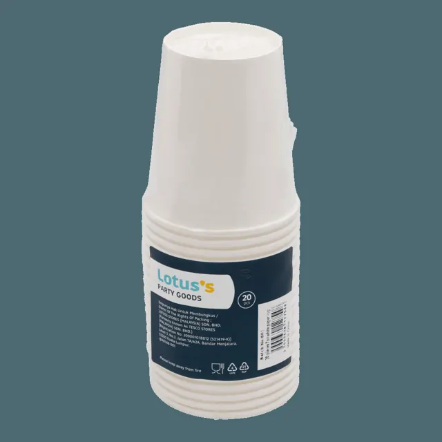 Lotuss 7oz White Paper Cup 20S