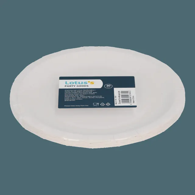 Lotuss 7inch White Paper Plate 20S