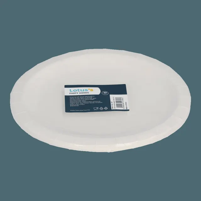 Lotuss 9inch White Paper Plate 20S