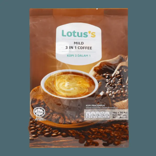 Lotuss 3in1 Premix Coffee Mild 25×18g