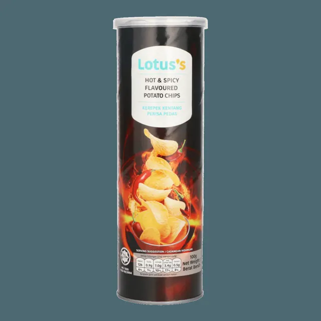 Lotuss Canister Chips 100g Hot+spicy