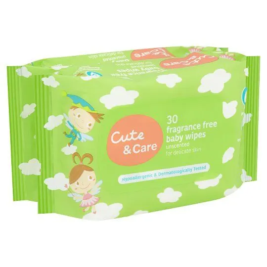 Cute+care Baby Wipes Frag Free 30×2