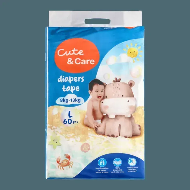 Cute+care Baby Tape Diapers L60