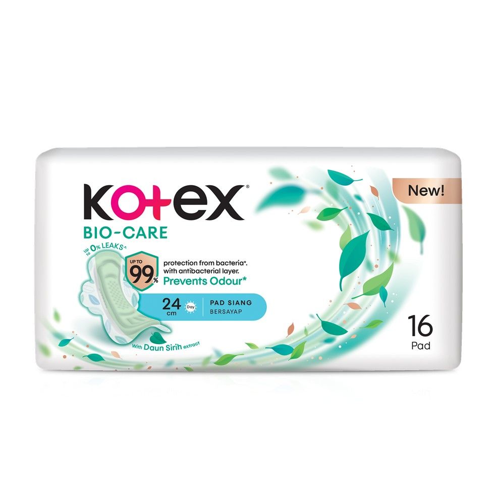 Kotex Bio-Care Day Wing 24cm 16S