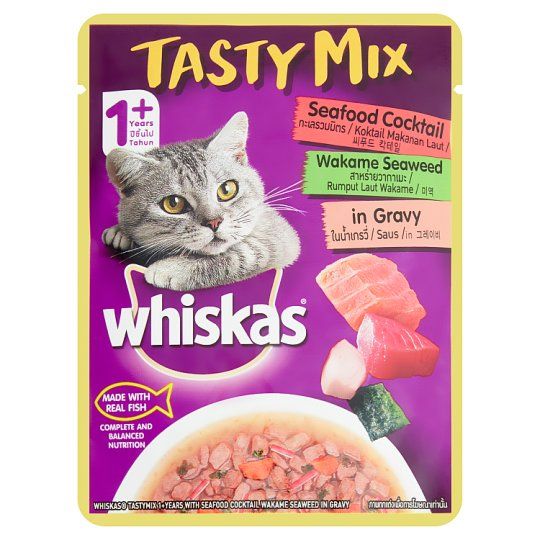 Whiskas Tasty Mix ((Seafood Cocktail, Wakame Seaweed in Gravy) 70g