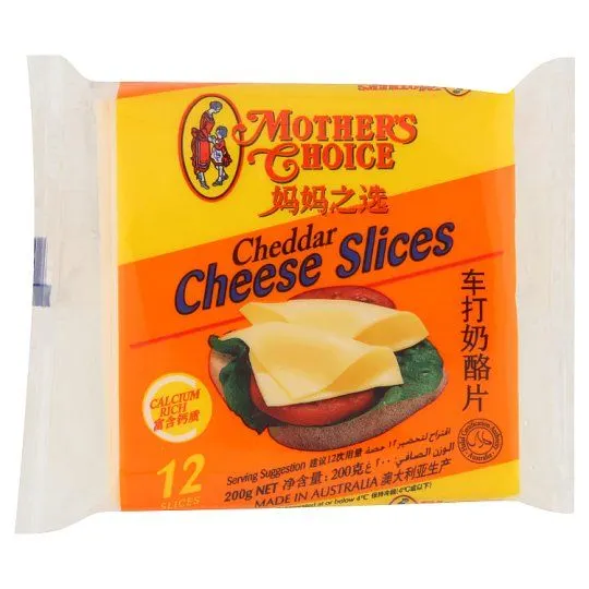 Mother Choice Cheddar Slices 12S 200g