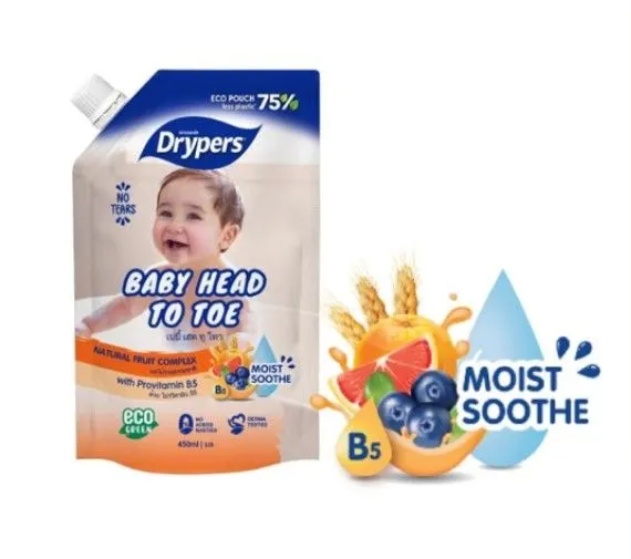 Drypers Baby Head To Toe Fruit 450ml