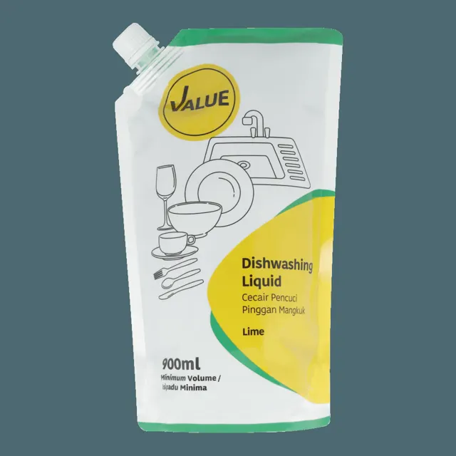 Value Dish Wash 900ml Refill Lime