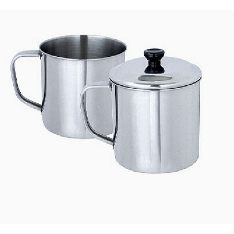 12cm S/steel Mug W/cover Keb0155