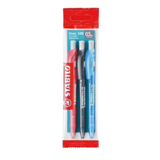 Stabilo Ln Ballpen 0.5 Black 3S 348/3-3-46
