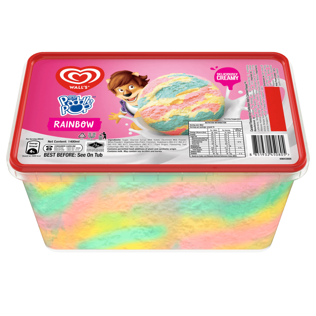 Walls Paddle Pop Rainbow 1.4L