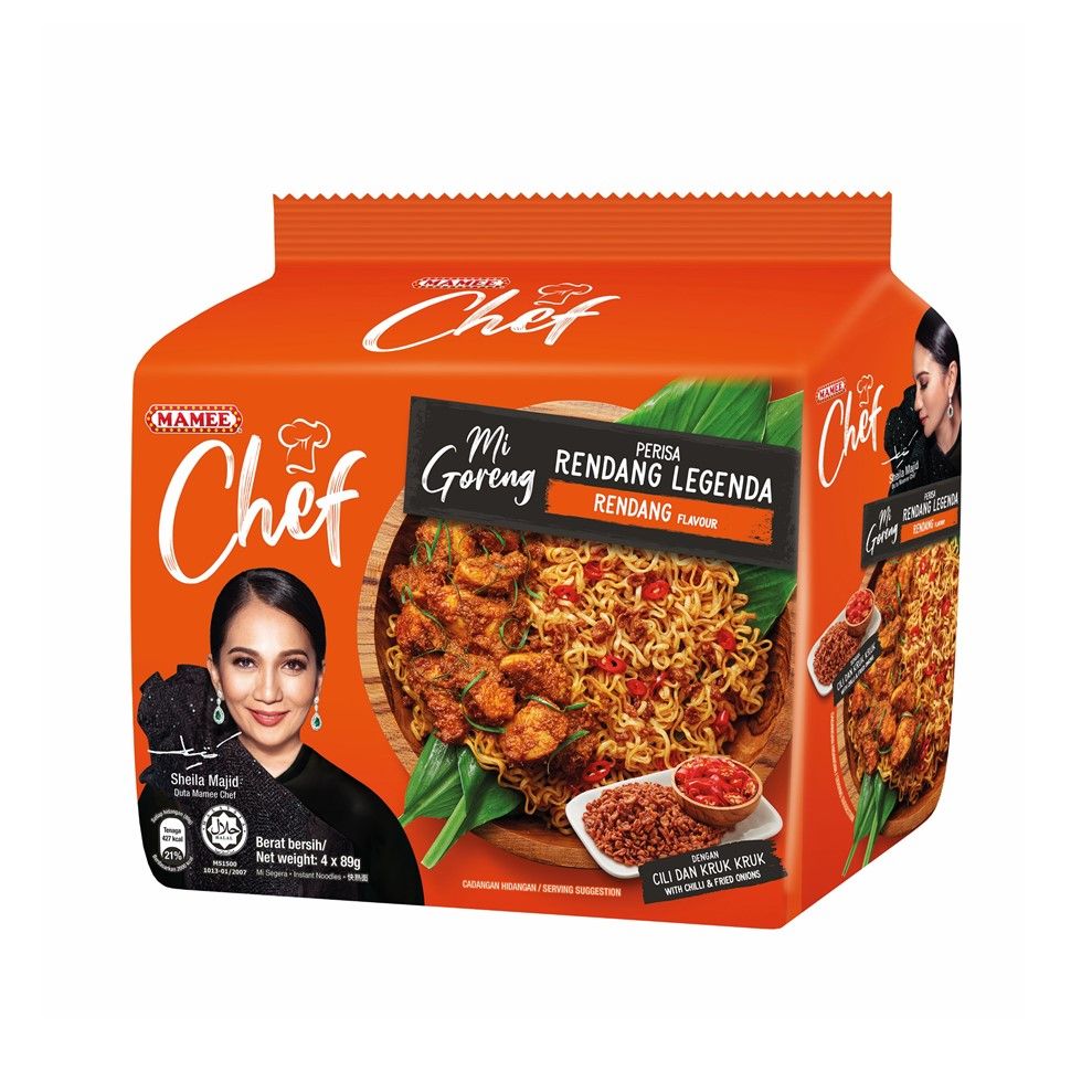 Mamee Chef Mi Goreng Rendang 4×89g