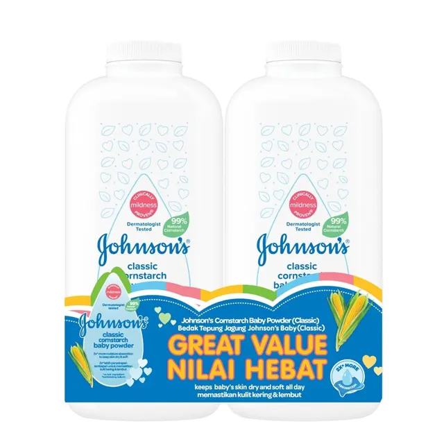 Johnsons Baby Regular Powder 500gx2