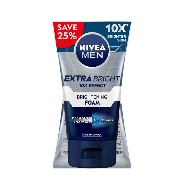 Nivea (m) Extra Bright Foam 2×100g