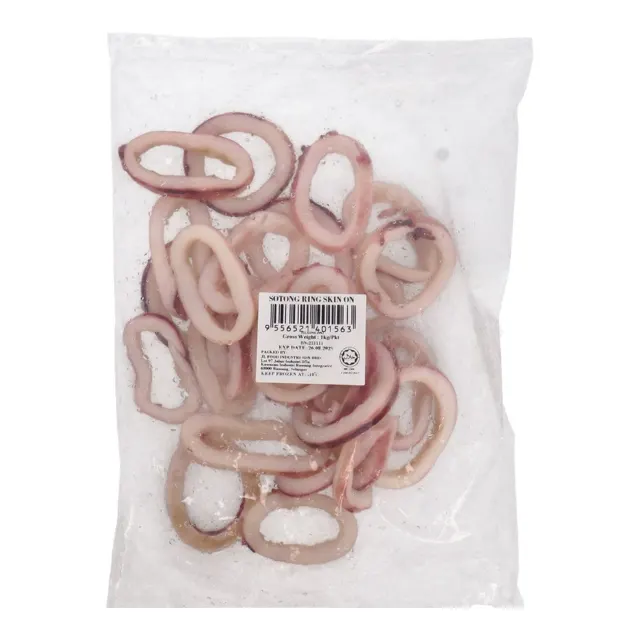 Frz Sotong Ring Skin On (65% Glazing) 1kg Pack